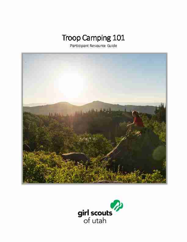 [PDF] Troop Camping 101 - Girl Scouts of Utah