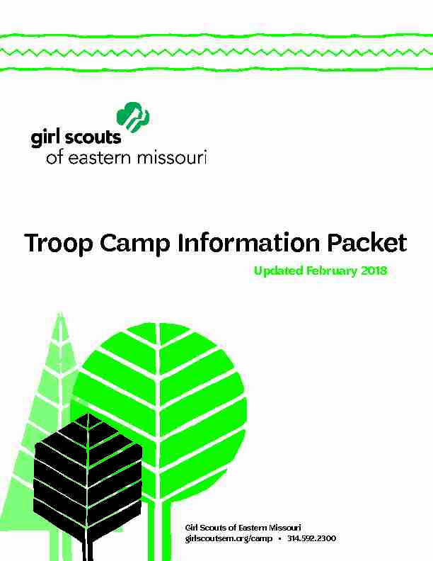 [PDF] Troop Camp Information Packet - Girl Scouts of Eastern Missouri