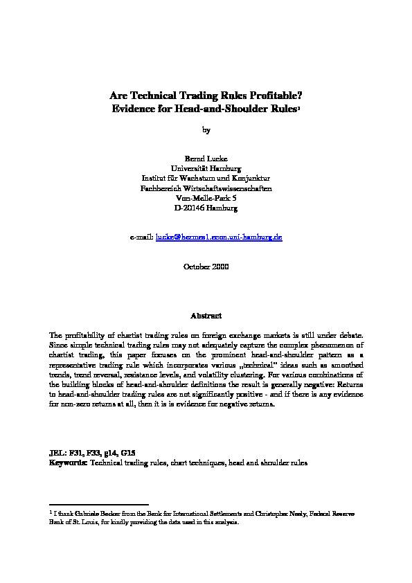 Are Technical Trading Rules Profitable? Evidence for Head-and