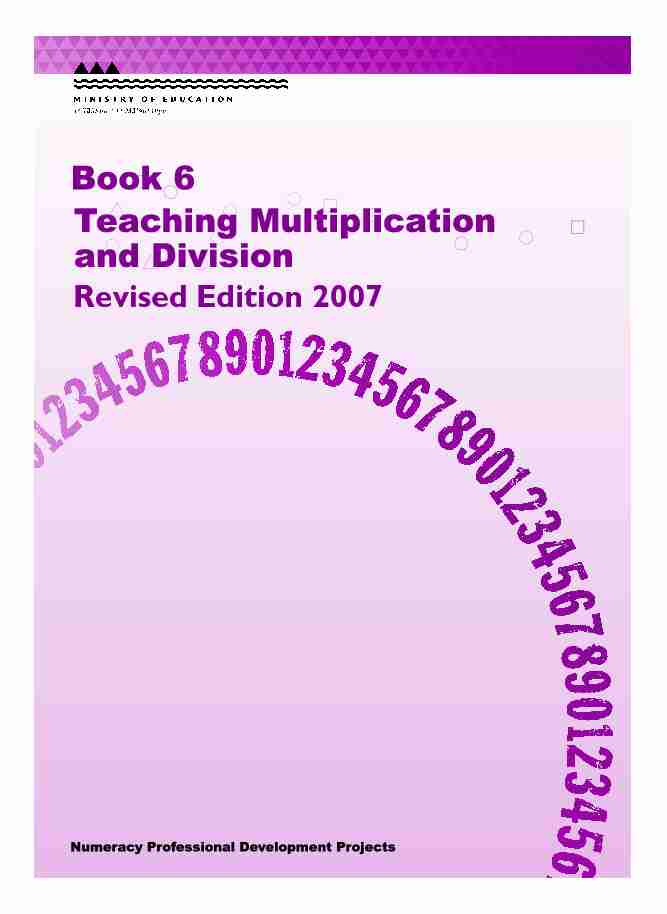 Book 6; Teaching Multiplication and Division Revised Edition 2007