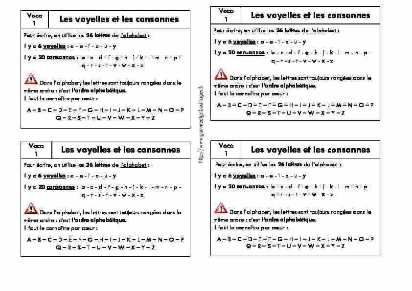 [PDF] Lalphabet, voyelles et consonnes - Gomme & Gribouillages
