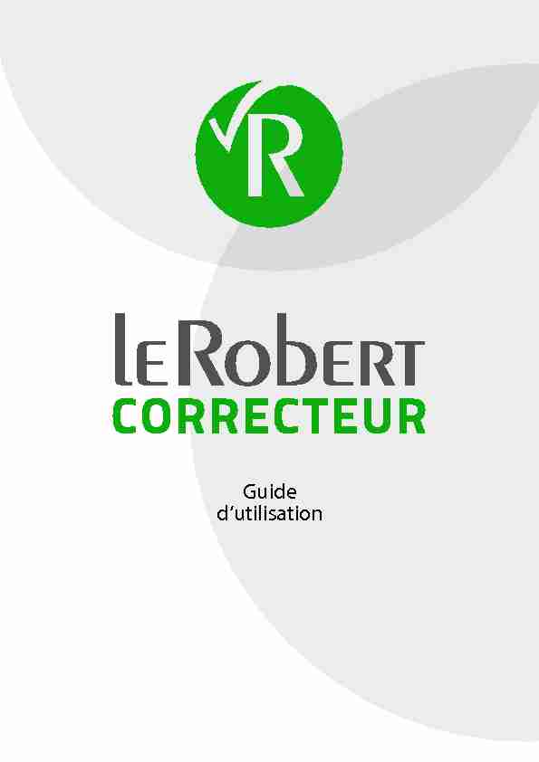 [PDF] Guide dutilisation - Le Robert Correcteur