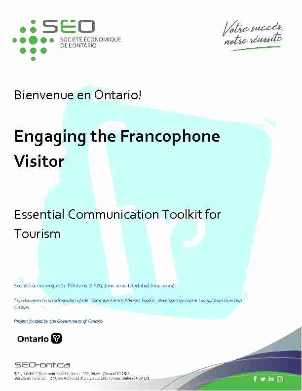 Engaging the Francophone Visitor