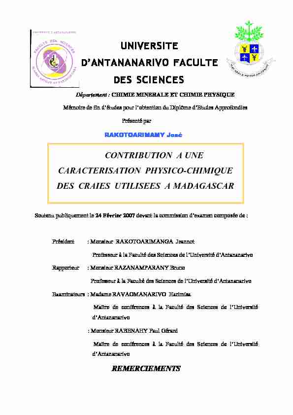 [PDF] UNIVERSITE DANTANANARIVO FACULTE DES SCIENCES