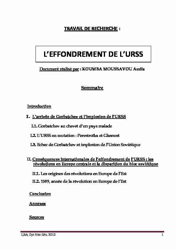 [PDF] LEFFONDREMENT DE LURSS