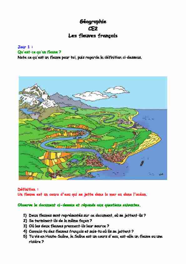 Géographie CE2 Les fleuves français