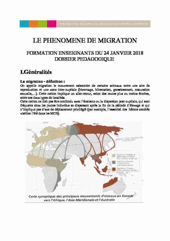 [PDF] LE PHENOMENE DE MIGRATION