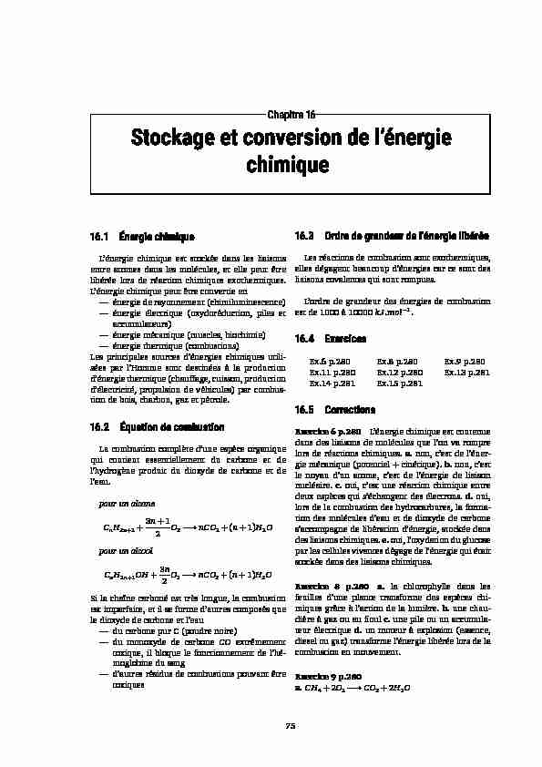[PDF] Stockage et conversion de lénergie chimique - Physicus
