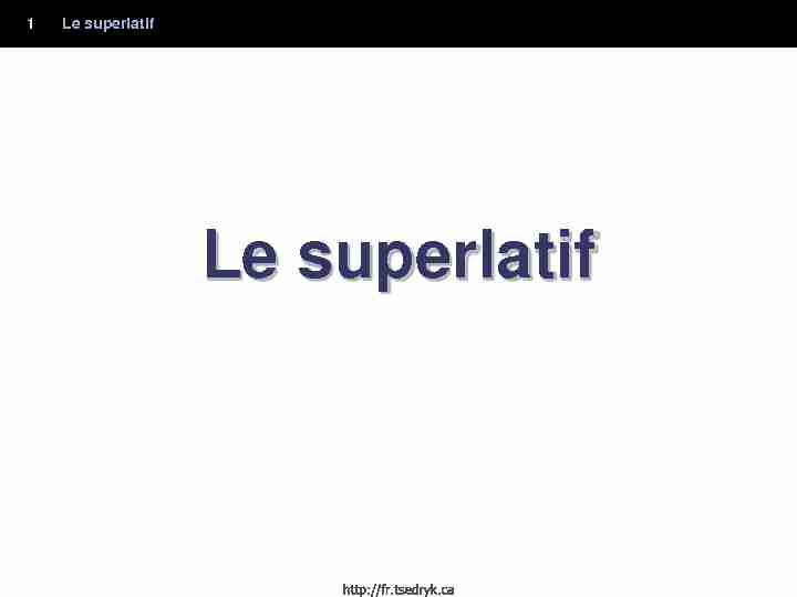 [PDF] Le superlatif