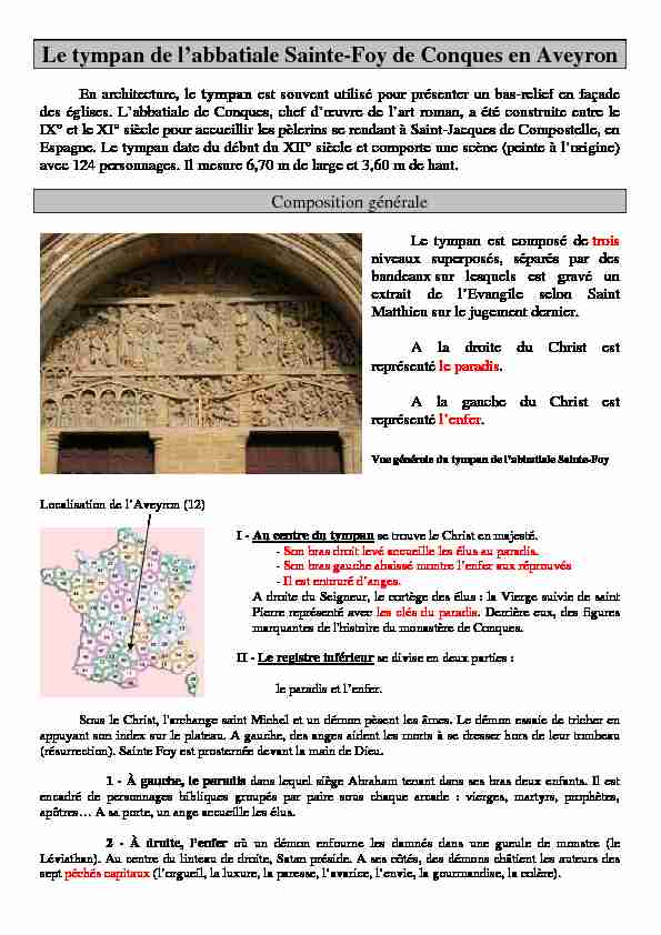 [PDF] Le tympan de labbatiale Sainte-Foy de Conques en Aveyron