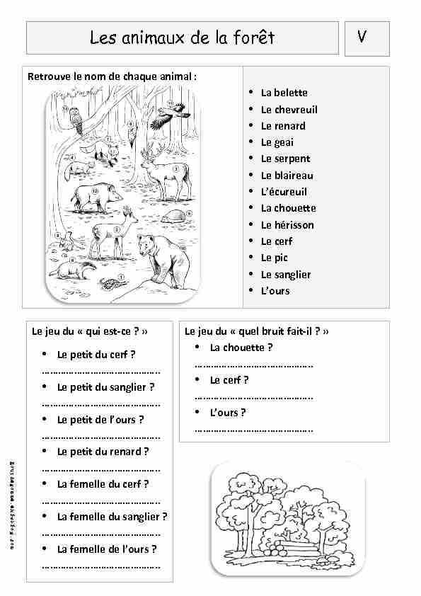 [PDF] Les animaux de la forêt - Eklablog