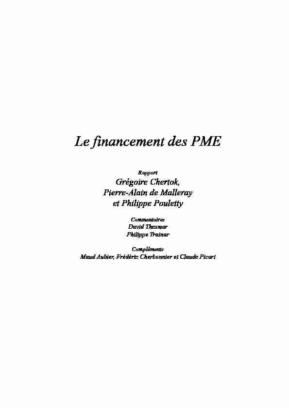 [PDF] Le financement des PME - Vie publique