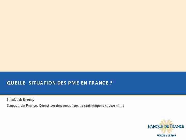 [PDF] QUELLE SITUATION DES PME EN FRANCE ? - Economiegouvfr