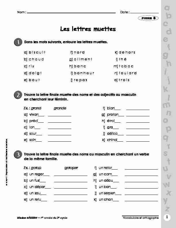 [PDF] Les lettres muettes - Amazon S3