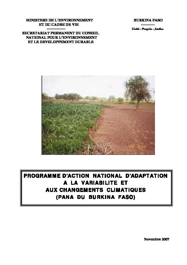 [PDF] MINISTERE DE LENVIRONNEMENT - UNFCCC