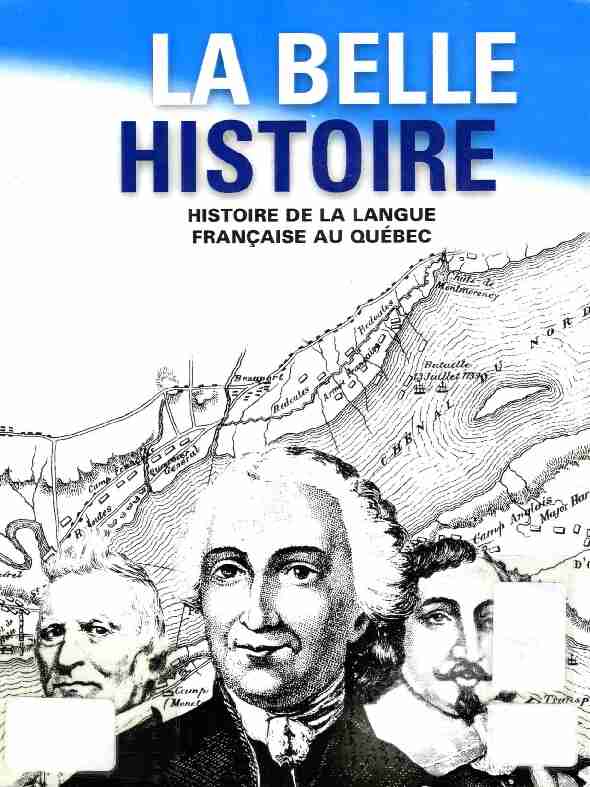 [PDF] histoire de la langue française au Québec Recueil de textes