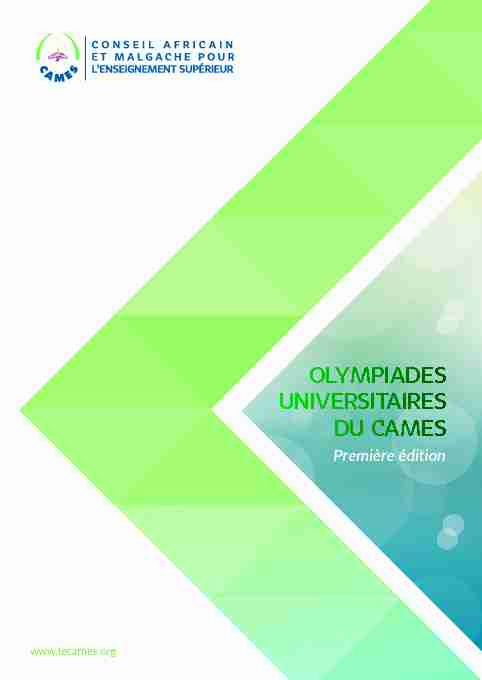 OLYMPIADES UNIVERSITAIRES DU CAMES