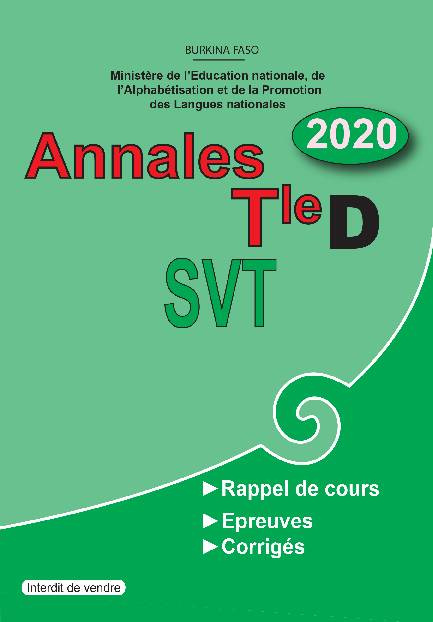 Annales SVT Terminale D