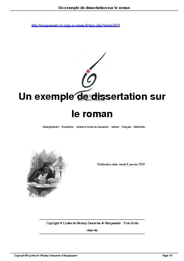 [PDF] Un exemple de dissertation sur le roman - Lycées de Fécamp