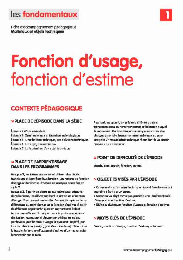 [PDF] Fonction dusage fonction destime - Les fondamentaux