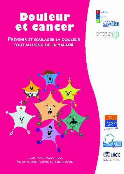 [PDF] Douleur et cancer - Institut National Du Cancer