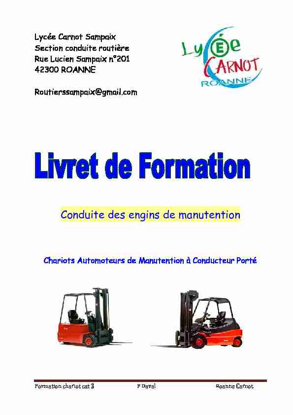 conduite chariot cours
