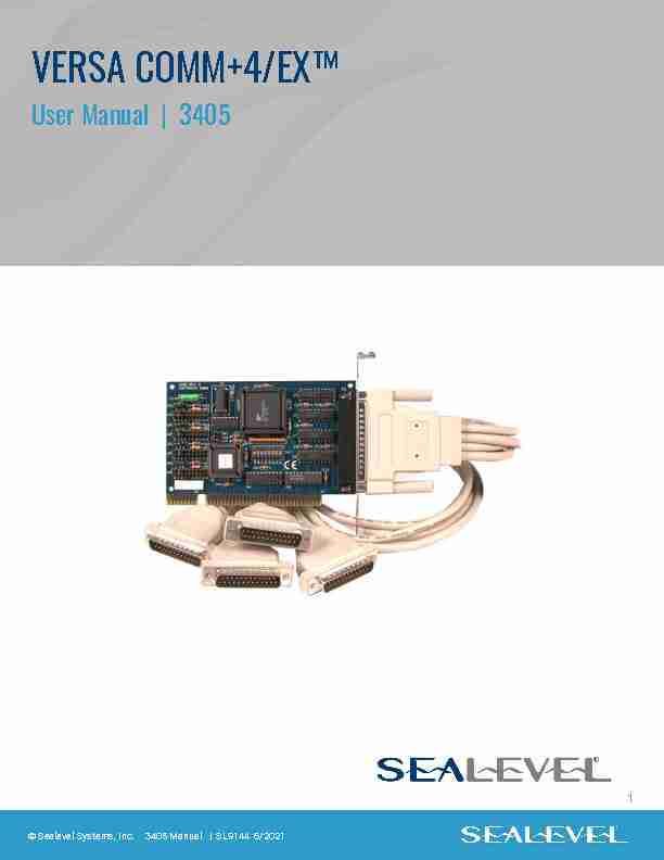3405 User Manual - Sealevel Systems