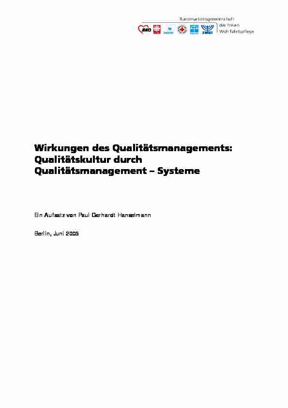 Wirkungen des Qualitätsmanagements: Qualitätskultur durch