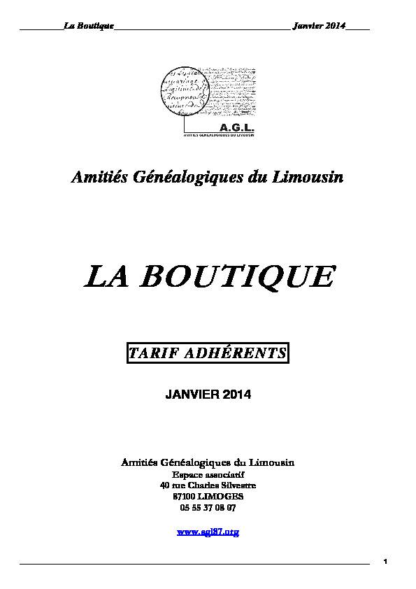 Amitiés Généalogiques du Limousin