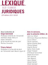 Lexique des termes juridiques 2017-2018 (Lexiques) (French Edition)