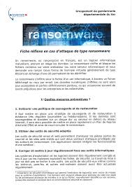 Gendarmerie – Fiche réflexe en cas dattaque de type ransomware