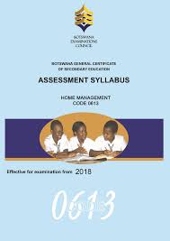 BGCSE Home Management Assessment Syllabus for examination