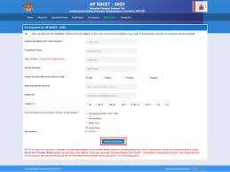 User Guide to fill the Online Application Form for AP EDCET- 2023
