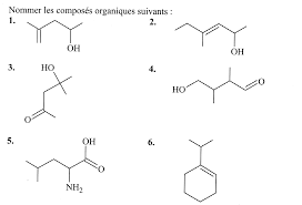 Terminale générale - Structure en chimie organique - Exercices