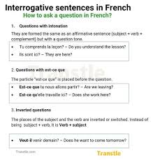 Interrogative adverbs french exercises