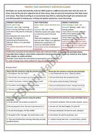 Past participle clauses exercises pdf