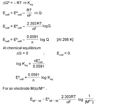Electrochemistry Formula Sheet
