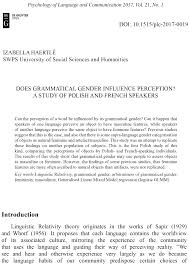 Does grammatical gender influence perception? A study of Polish