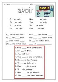 Printable french verbs etre and avoir worksheets