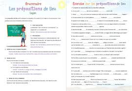 Exercices sur les prépositions en français pdf