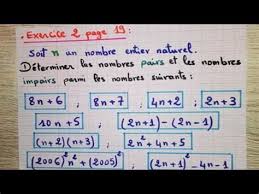 Exercices nombres pairs et impairs c