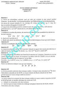 Exercice de chimie générale atomistique corrigé pdf