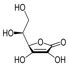 Lacide ascorbique ou vitamine C dont la formule développée est