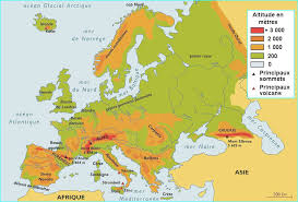 GÉOGRAPHIE - Carte du relief de lEurope (A-02)