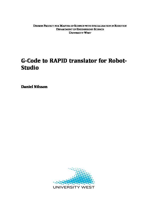 G-Code to RAPID translator for Robot- Studio