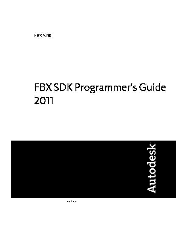 FBX SDK Programmeres Guide 2011
