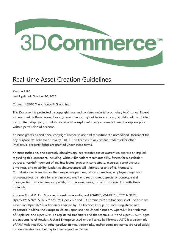 Real-time Asset Creation Guidelines