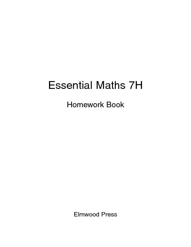 Essential Maths 7H