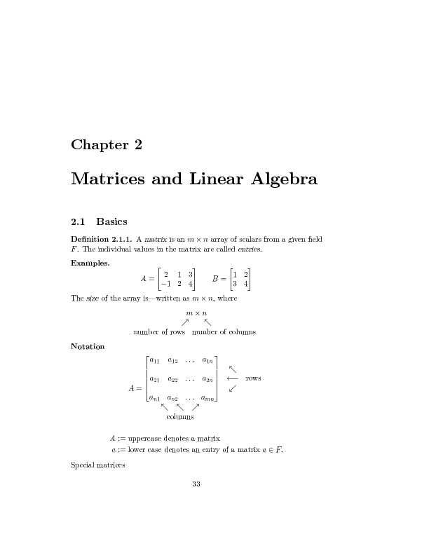 Chapter 2 - Matrices and Linear Algebra