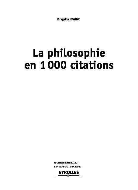 La philosophies en 1000 citations